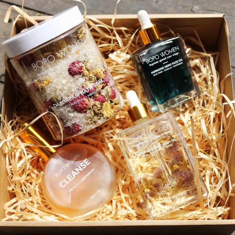 Luxury hamper filled with calming body products.