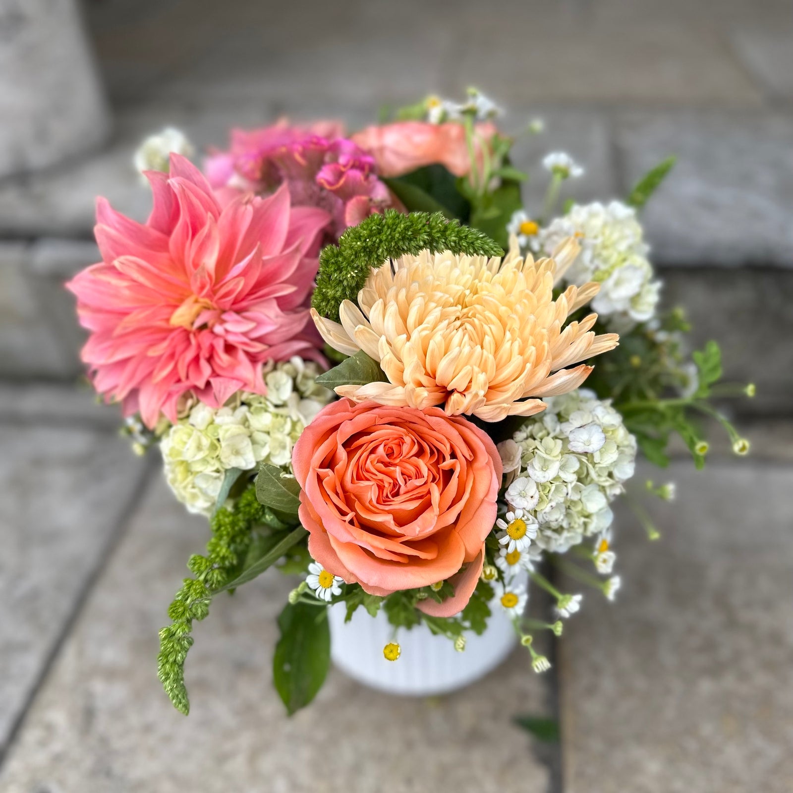 Ribbed Ceramic Pot Arrangement