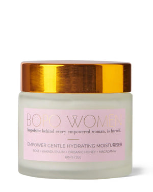 Gentle Hydrating moisturizer jar with gold lid on a white background