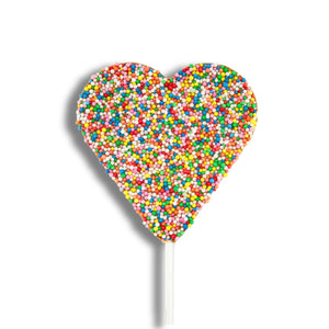 Milk chocolate freckle lollipop heart