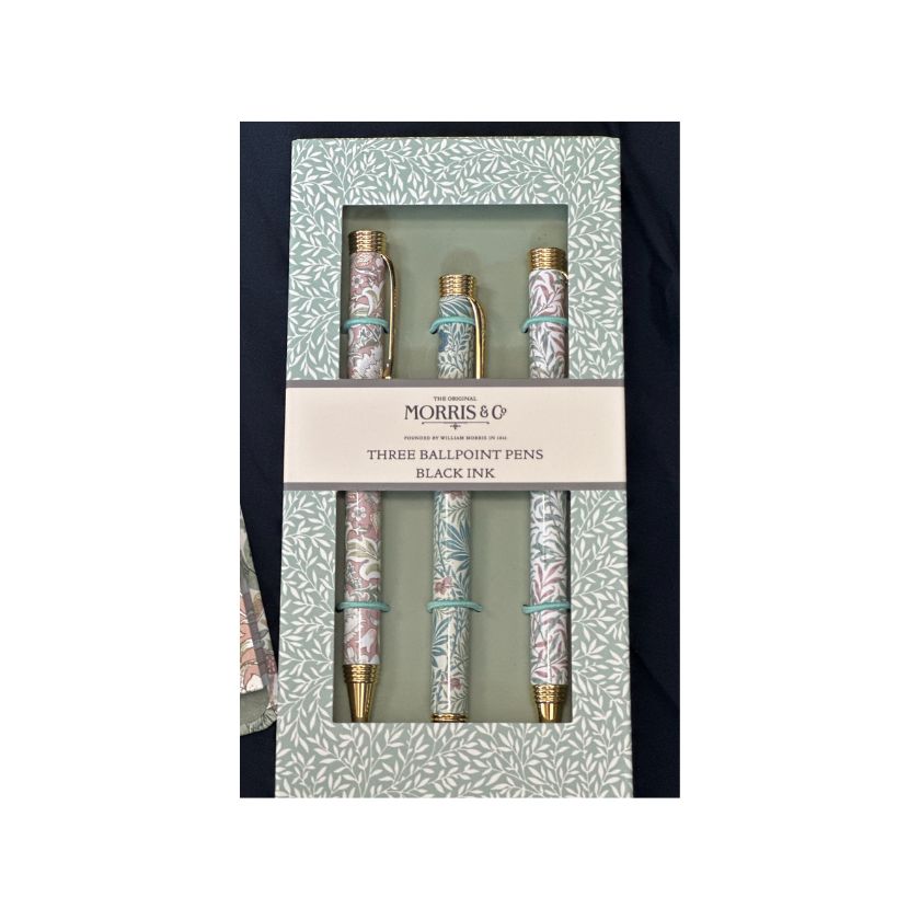 Pen set includes three ballpoint pens with black ink in a beautiful designed gift box.